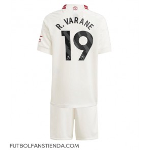 Manchester United Raphael Varane #19 Tercera Equipación Niños 2023-24 Manga Corta (+ Pantalones cortos)